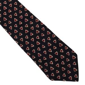 BOSS Hugo Boss 100% Silk Necktie Tie Geometric Pattern Italy Made